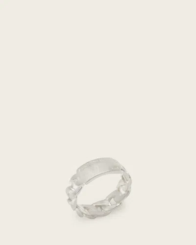 Allsaints Main: 100% Sterling Silver Perrie Plate Ring In Metallic