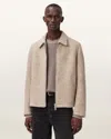 Allsaints Main: 100% Wool Celeste Cropped Wool Jacket In Neutral