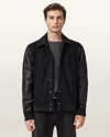 Allsaints Endleton Leather Bomber Jacket In Black