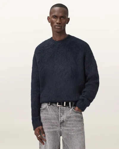Allsaints Coby Oversized Wool Blend Sweater In Blue
