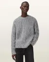 Allsaints Mens Coby Relaxed-fit Wool-blend Jumper Grey Marl In Gray