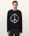 Allsaints Message Oversized Wool Sweater In Black