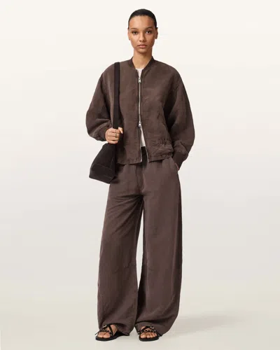 Allsaints Sofi Bomber Jacket In Brown