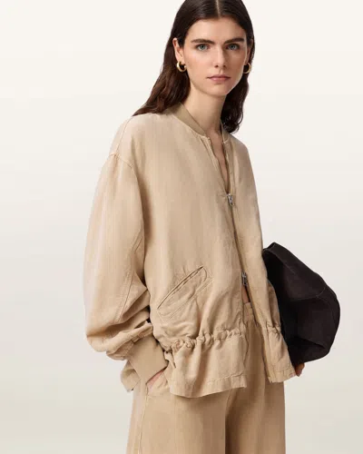 Allsaints Sofi Bomber Jacket In Neutral