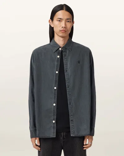 Allsaints Bodhi Long Sleeve Overshirt In Gray
