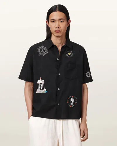 Allsaints Main: 55% Linen In Black