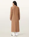 Allsaints Nellie Double Breasted Wool Blend Coat In Brown