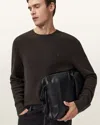Allsaints Aspen Waffle Crew Neck Sweater In Brown