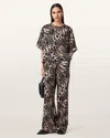 Allsaints Charli Linen Blend Pants In Gray