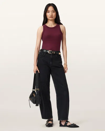 Allsaints Rina Sleeveless Tank Top In Burgundy