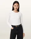 Allsaints Rina Long Sleeve Crew Neck T-shirt In White