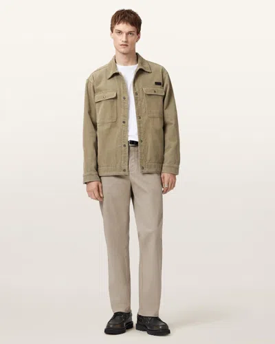 Allsaints Beckley Slim Fit Chinos In Gray