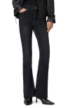 Allsaints Maisie Raw Hem Flare Jeans In Black
