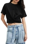 ALLSAINTS MALLINSON TWIST HEM CROP T-SHIRT