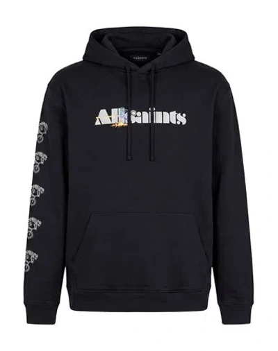 Allsaints Man Sweatshirt Black Size Xl Cotton