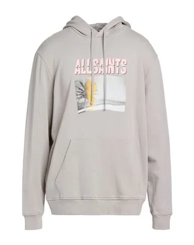 Allsaints Man Sweatshirt Grey Size Xl Organic Cotton