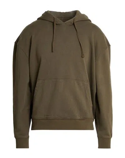 Allsaints Man Sweatshirt Military Green Size M Organic Cotton