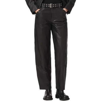 Allsaints Manta Wide Leg Leather Trousers In Black