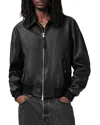 Allsaints Marco Oversized Leather Bomber Jacket In Black