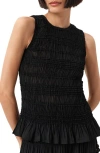 Allsaints Marion Pleated Sleeveless Top In Black