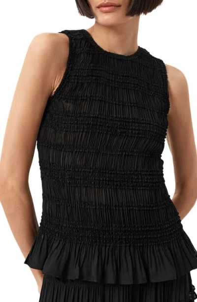 Allsaints Marion Pleated Sleeveless Top In Black