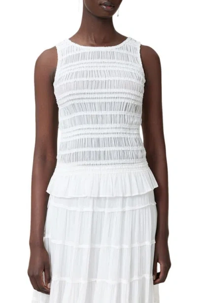 Allsaints Marion Pleated Sleeveless Top In White
