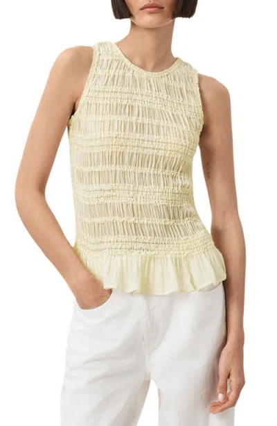 Allsaints Marion Pleated Sleeveless Top In Yellow