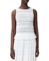 Allsaints Marion Pleated Sleeveless Top In White