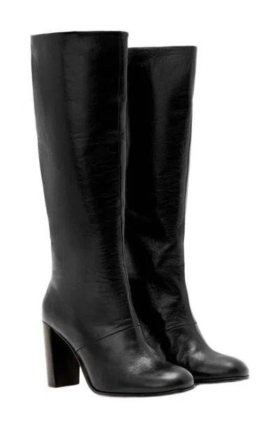 Allsaints Marisa Leather Knee High Boot In Black