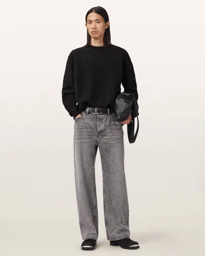 Allsaints Marko Crew Neck Merino Sweater In Black