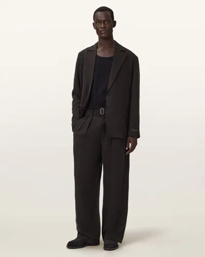 Allsaints Marko Relaxed Fit Linen Blend Pants In Animal Print