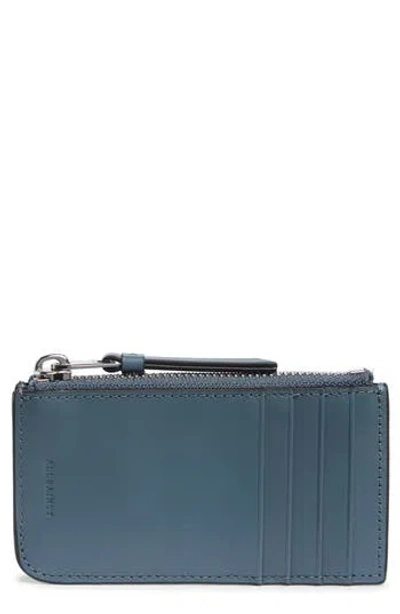 Allsaints Marlborough Leather Wallet In Blue