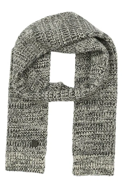 Allsaints Marled Wool Scarf In Chalk/black