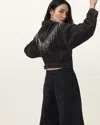 Allsaints Marlene Embellished Fringe Denim Jacket In Black