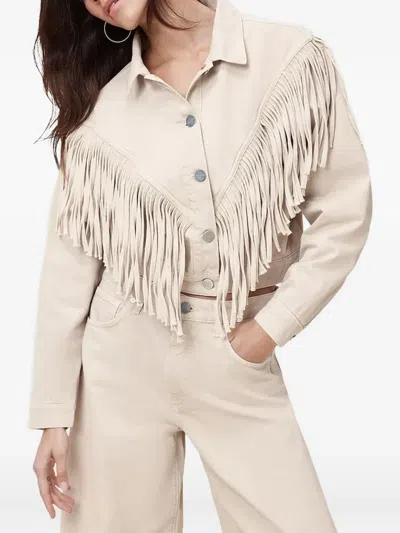 ALLSAINTS MARLENE FRINGE-DETAIL CROPPED JACKET