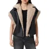 Allsaints Marlin Reversible Shearling Gilet In Black