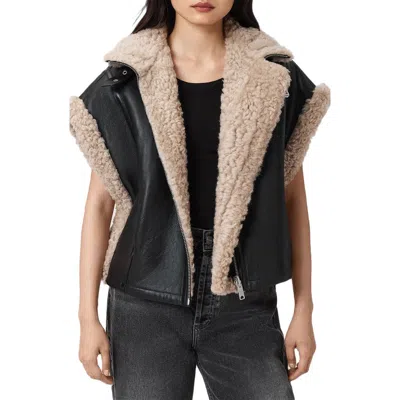 ALLSAINTS ALLSAINTS MARLIN GENUINE SHEARLING VEST