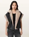 Allsaints Marlin Reversible Shearling Gilet In Multi