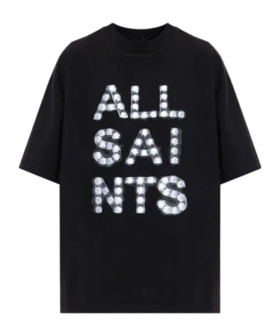 Allsaints Marquee Letter Graphic Shortsleeve Tee In Black
