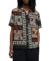 Allsaints Marquee Paisley Print Relaxed Fit Shirt In Jet Black