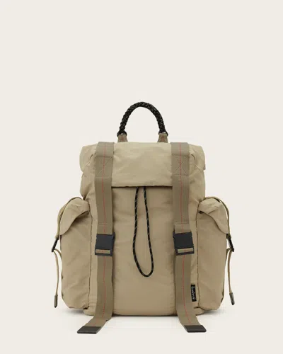 Allsaints Mars Recycled Backpack In Light Khaki