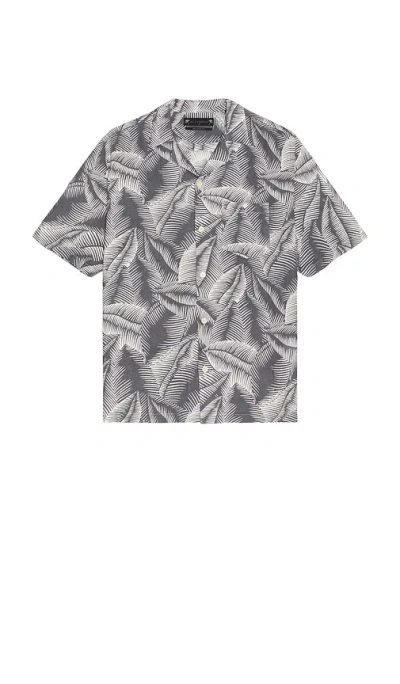 Allsaints Marseille Button Down Shirt In Gray