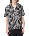 Allsaints Mens Pebblestone Gr Marseille Graphic-print Linen-cotton Shirt In Multi