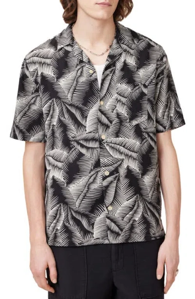 ALLSAINTS ALLSAINTS MARSEILLE SHORT SLEEVE LINEN & COTTON BUTTON-UP CAMP SHIRT