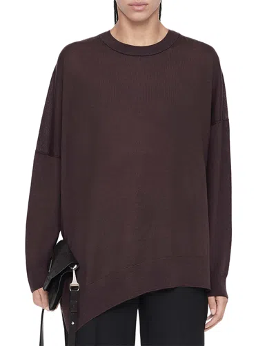 Allsaints Martel Wool Crewneck Sweater In Brown