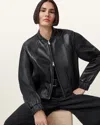 Allsaints Martina Leather Bomber Jacket In Black