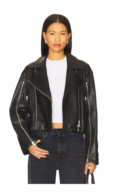 Allsaints Masone Biker In Black