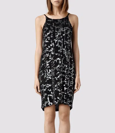 Pre-owned Allsaints "massi" Embellished Dress Size "4"(us)/ "8"(uk) W Tags (orig $640) In Black