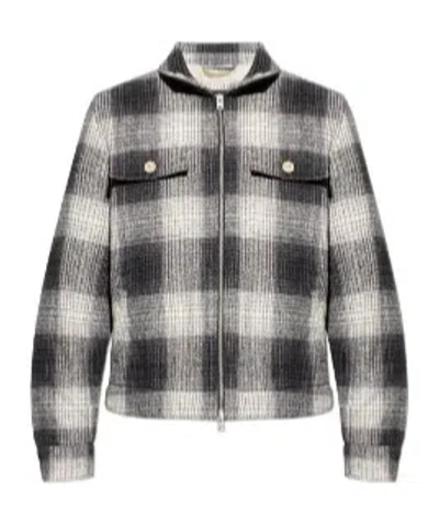 Allsaints Matheson Plaid Jacket In Gray