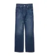 Allsaints Womens Dark Indigo Mathilde Relaxed Bootcut Denim Jeans In Blue